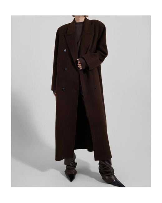 Frankie Shop Brown Gaia Oversized Double-Breasted Coat