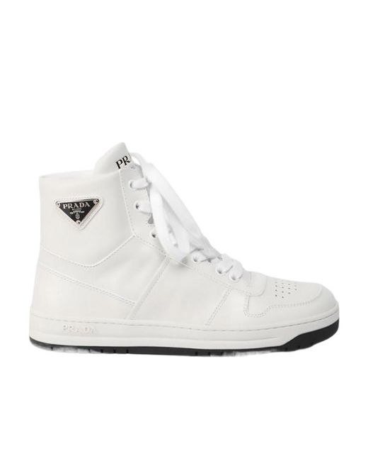 Prada White High-Top Leisure Sneakers