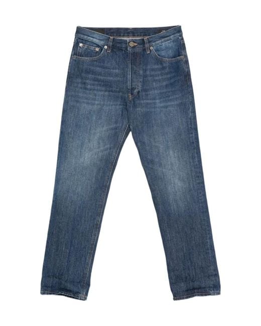 Dondup Blue Faded-Effect Turn-Up Jeans
