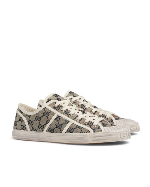 Gucci White Gg-Print Low-Top Sneakers for men