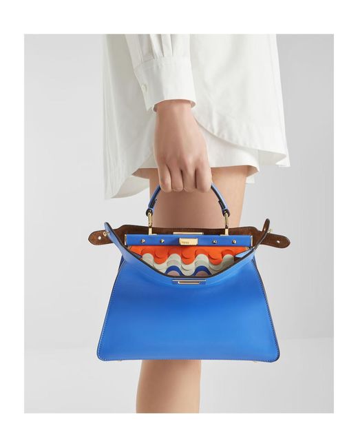 Fendi Blue Small Peekaboo Iseeu Tote Bag