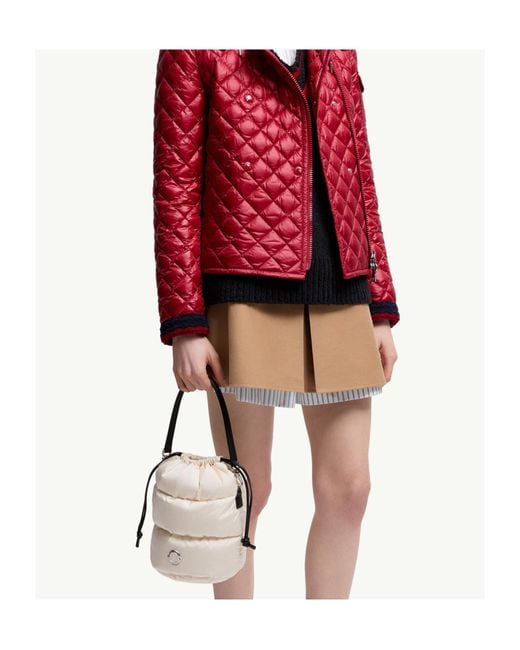 Moncler White Caradoc Drawstring Bucket Bag