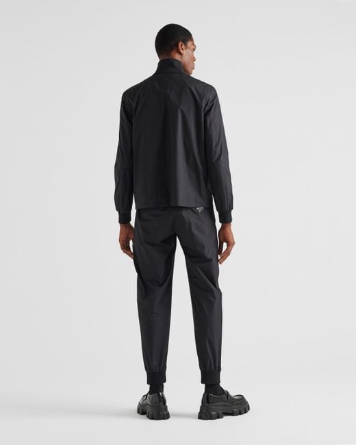 Prada Black Logo Patch Zip-Up Jacket for men