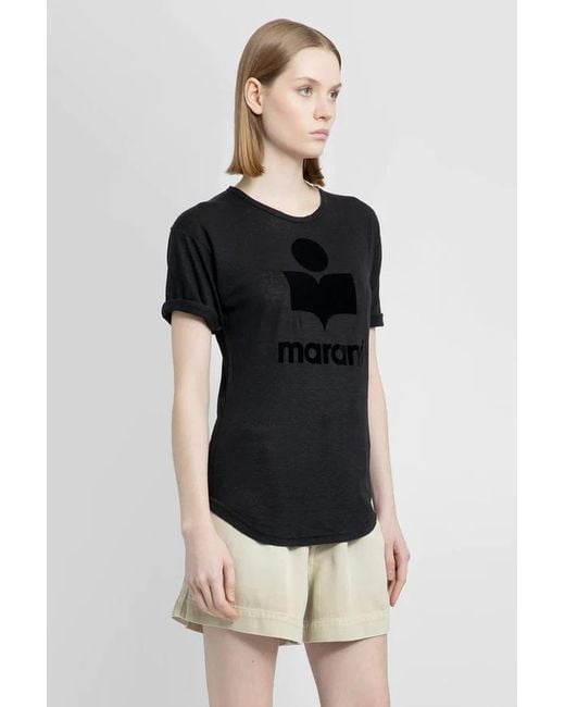 Isabel Marant Black Isabel Marant Étoile Koldi Logo Printed T-Shirt