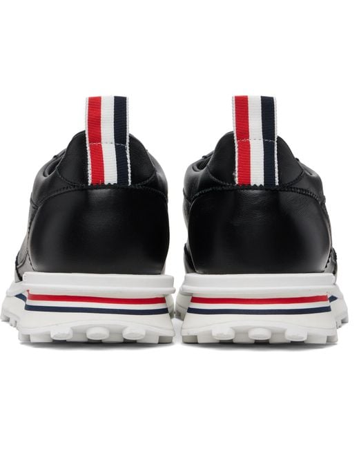 Thom Browne Black Lace-Up Leather Sneakers for men