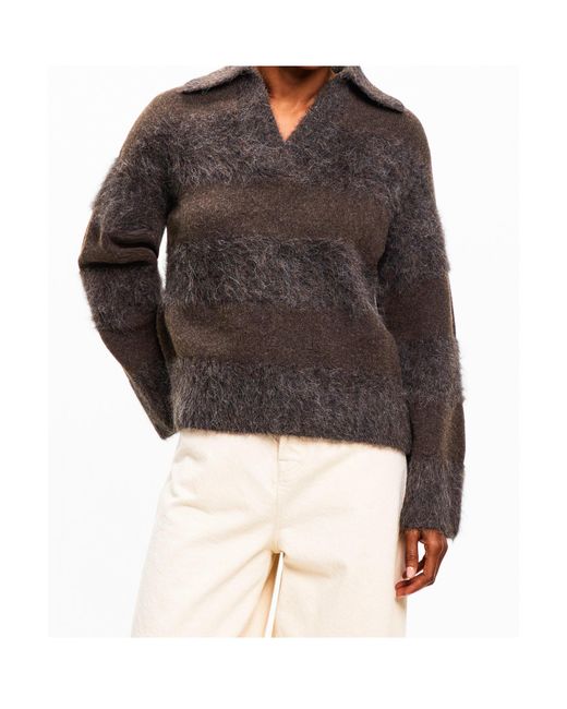 Joseph Brown Knitted Collared Pullover