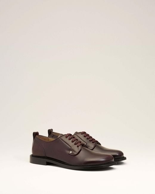 AMI Brown Leather Derby Shoes for men