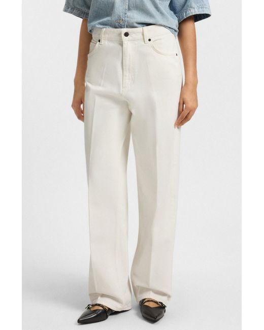 Boss White Wide-Leg Jeans