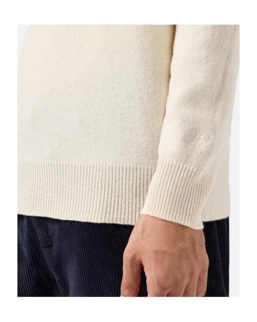 Mc2 Saint Barth White Ribbed Crewneck Jumper for men