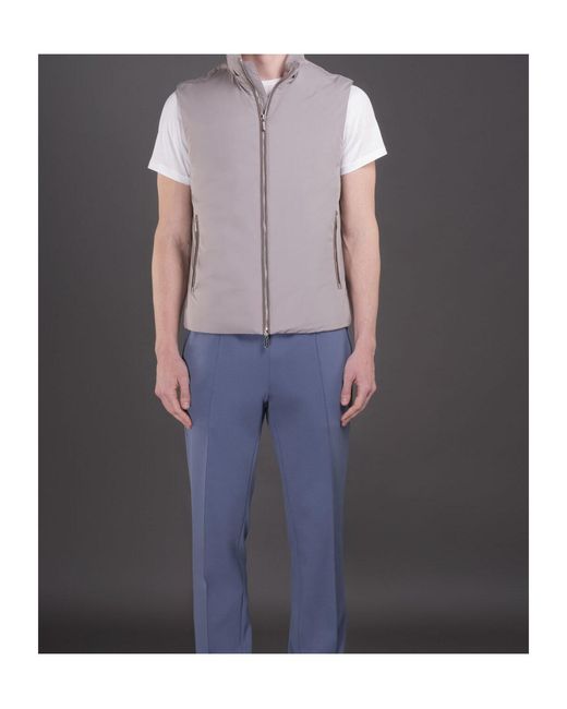 Moorer Gray Hooded Quilted Hybrid Jacket for men