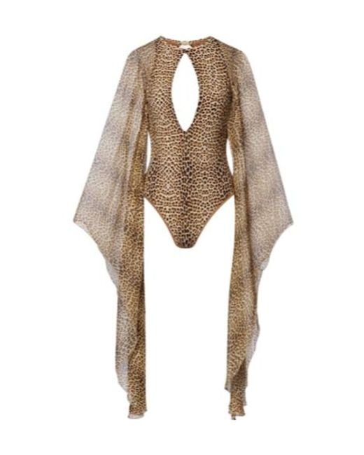 Roberto Cavalli Natural Open-Back Swimsuit