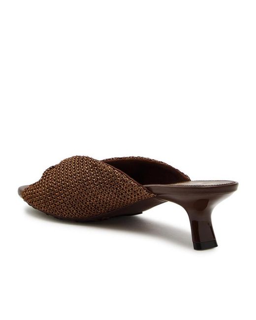 Loewe Brown Raffia And Leather Sandals
