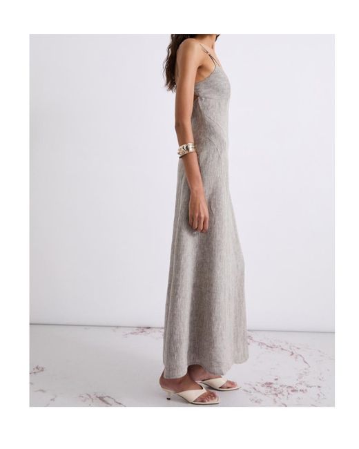 Marella Gray Long Linen Dress