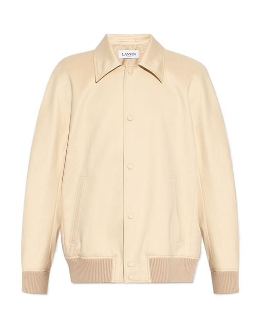 Lanvin Natural Buttoned Long-Sleeved Bomber Jacket for men
