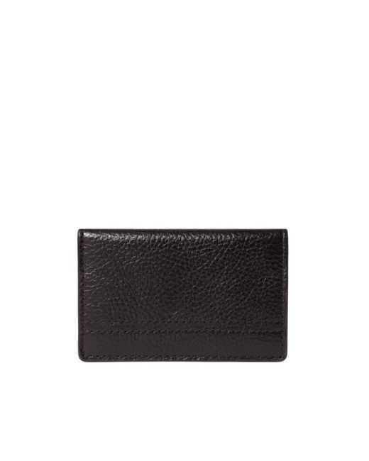 Lemaire Black Textured Card Holder Wallet