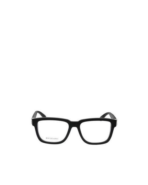 BVLGARI White Bulgari Rectangular Frame Glasses for men