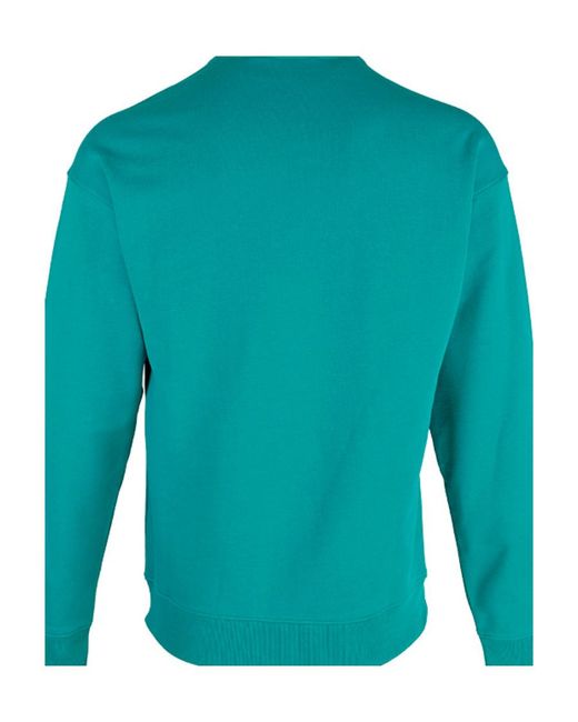 Moschino Blue Organic Cotton Logo-Print Sweatshirt for men