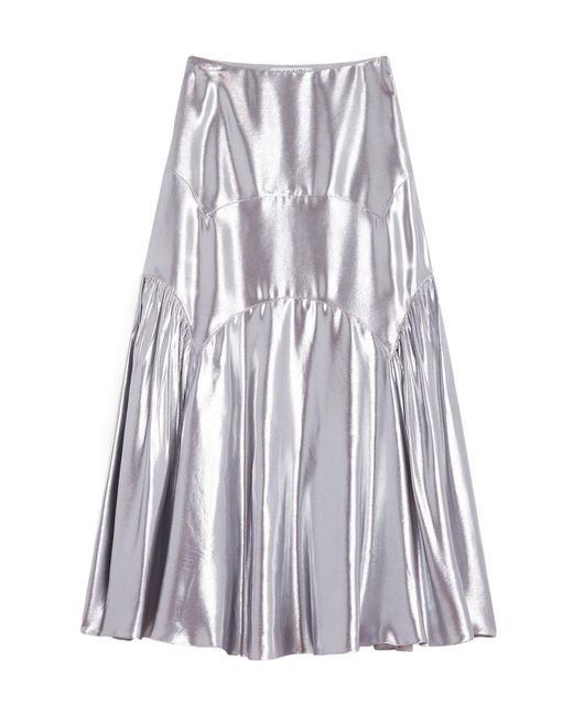 Lanvin White Metallic Long Skirt