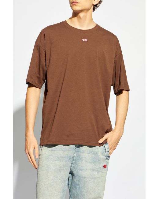 DIESEL Brown T-Boxt-D Crewneck T-Shirt for men