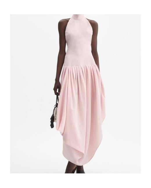 Magda Butrym Pink Halterneck Draped Dress