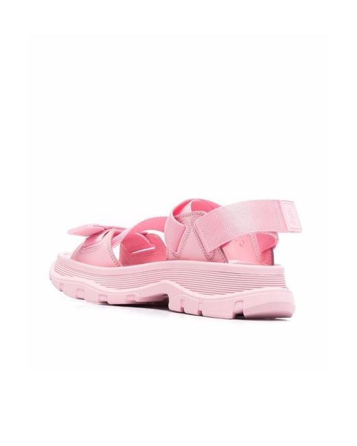 McQueen Pink Tread Flat Sandals