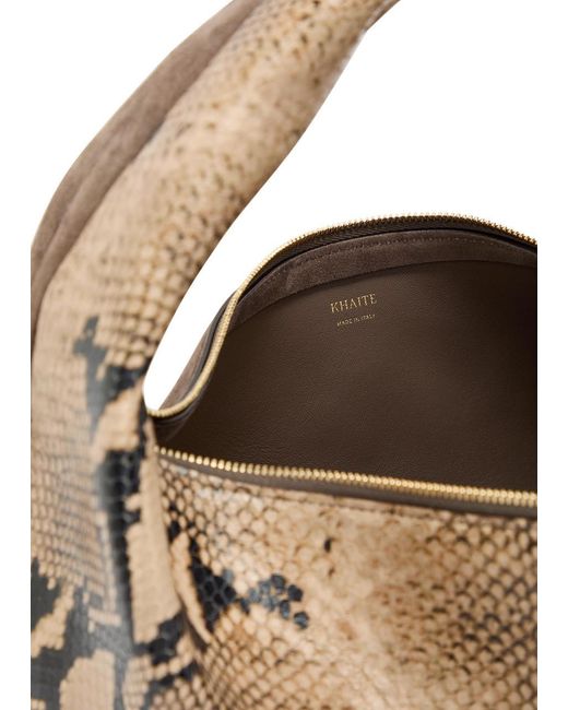 Khaite Multicolor Olivia Medium Snake-Effect Suede And Leather Top Handle Bag