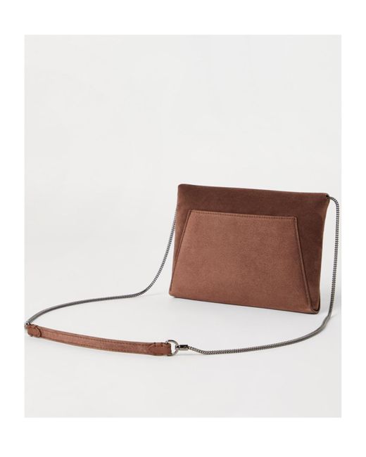 Brunello Cucinelli Brown Bc Duo Suede Shoulder Bag