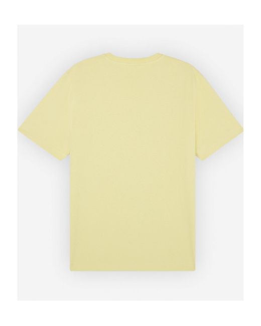 Maison Kitsuné Yellow Maison Kitsuné Logo Printed Crewneck T-Shirt for men