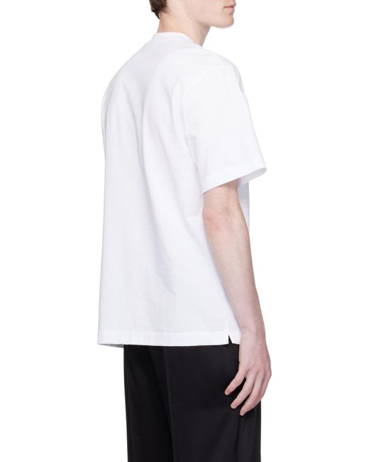Ferragamo White Ferragamo Flocked Logo Crewneck T-Shirt for men