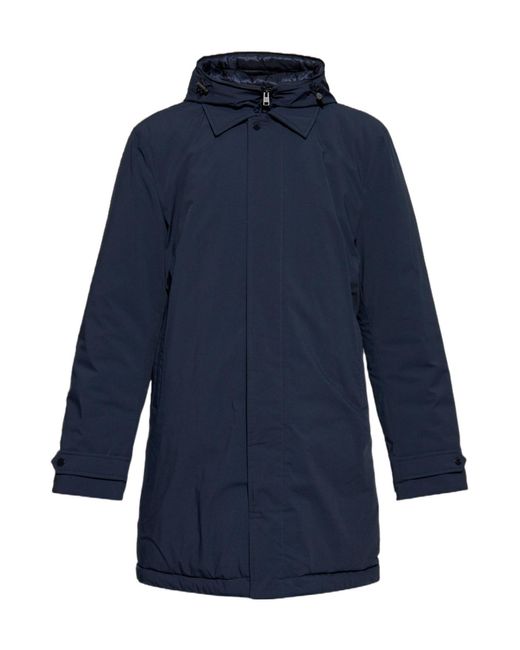 Woolrich Blue Removable Hooded Jacket for men