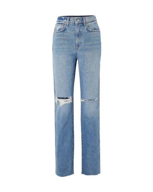 GRLFRND Blue Vintage High-Waist Straight-Leg Jeans