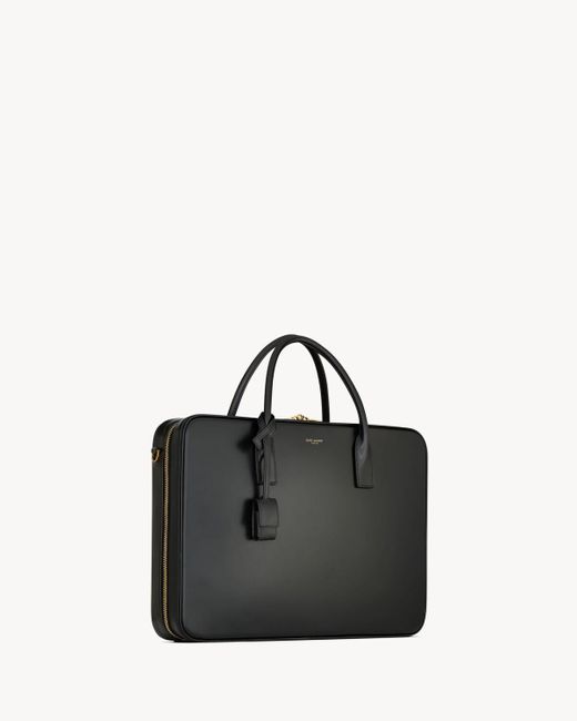 Saint Laurent Black Sac De Jour Large Slim Bauletto Bag for men