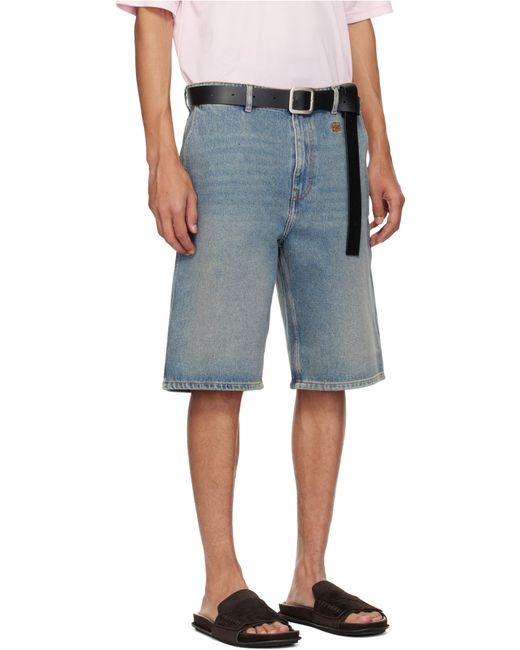 Courreges Blue Courrèges Cargo Denim Shorts for men