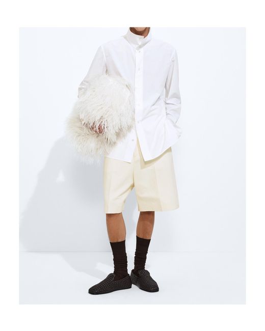 Bottega Veneta White Cotton Poplin Shirt for men