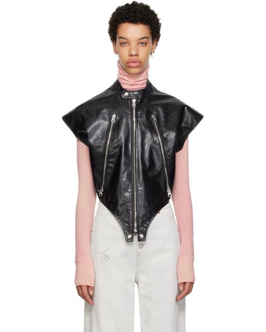 MM6 by Maison Margiela Black Hybrid Gilet