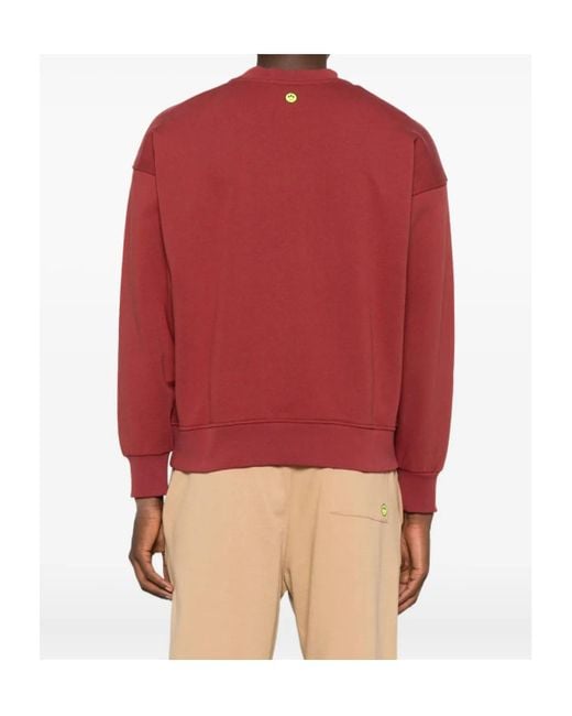Barrow Red Logo-Detail Crew-Neck Sweatshirt for men