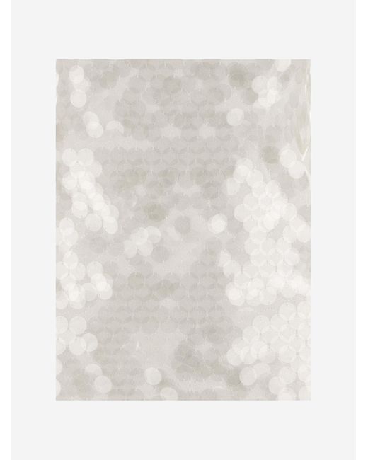 N°21 White Round-Necked Sequined Vest