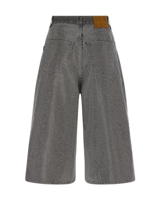 Haikure Gray Logo Patch Cropped Jeans