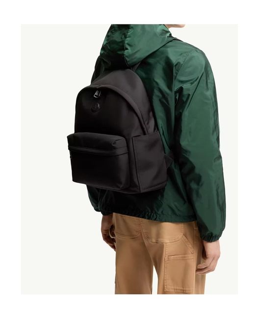 Moncler Black New Pierrick Logo Backpack for men