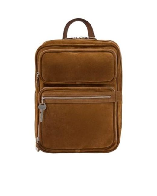 Acne Brown Camero Suede Backpack for men