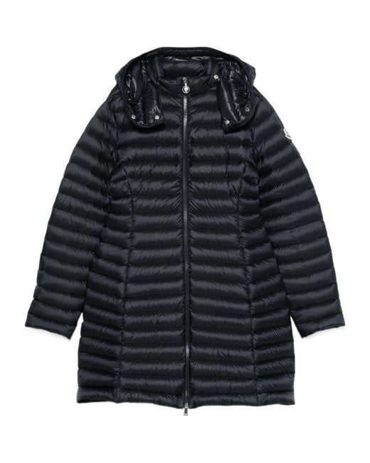 Moncler Blue Hooded Zip-Up Padded Jacket