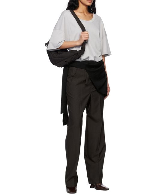 Lemaire Black Tapered Leg Tailored Trousers