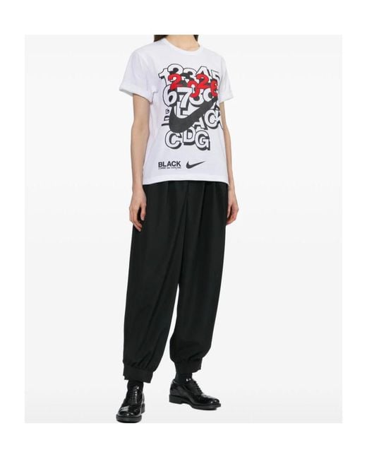 Comme des Garçons White X Nike Logo-Print T-Shirt