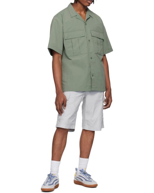 Carhartt Green Evers Camp-Collar Ripstop Short-Sleeved Shirt for men