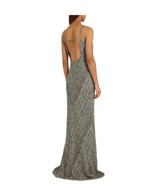 Missoni Gray Sequin-Embellished Metallic-Knit Gown