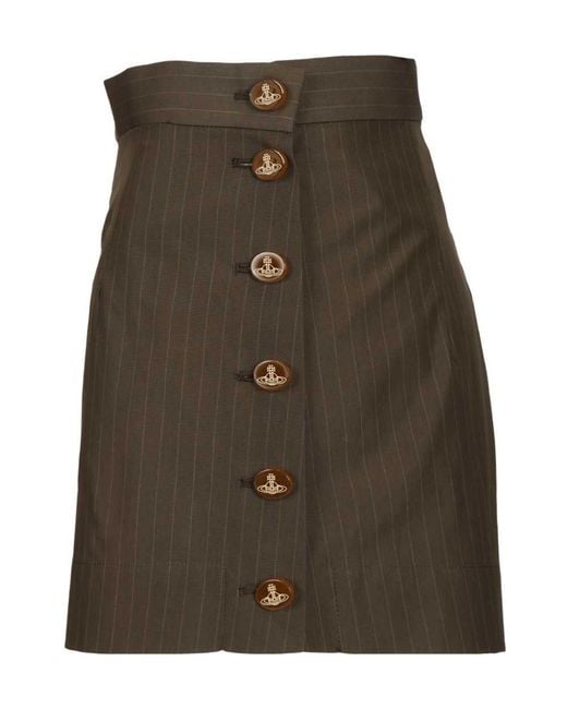 Vivienne Westwood Green Striped Button Shorts