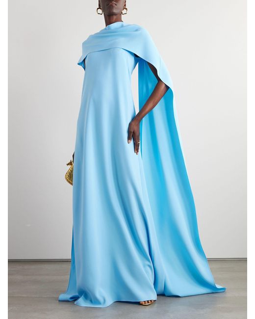 Oscar de la Renta Blue Hanging Stretch Dress