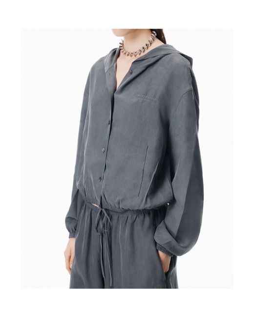 Alexander Wang Gray Buttoned Oversized Jacket