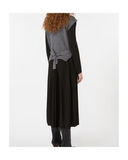 Weekend by Maxmara Black 2-In-1 Jersey And Wool Knit Dress