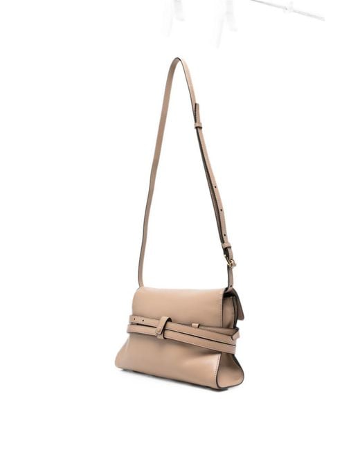 Moschino White Tie Me Belt-Detail Shoulder Bag